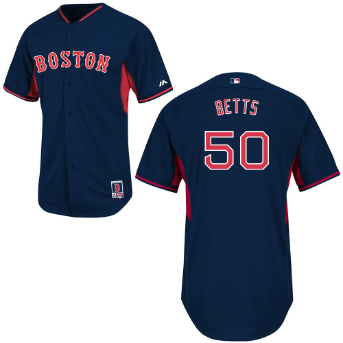 Mookie Betts #50 Youth Baseball Jersey-Boston Red Sox Authentic 2014 Road Cool Base BP Navy MLB Jersey